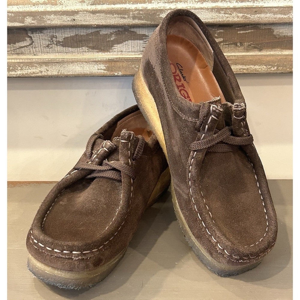 Clarks Originals Wallabee Women's Chukka Boots Comfort Shoes Dark‎ Brown Sz 5.5M